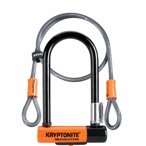 Kryptonite Evolution Mini 7 Dead Bolt Lock with 4ft Kryptoflex Cable with FlexFrame Bracket click to zoom image